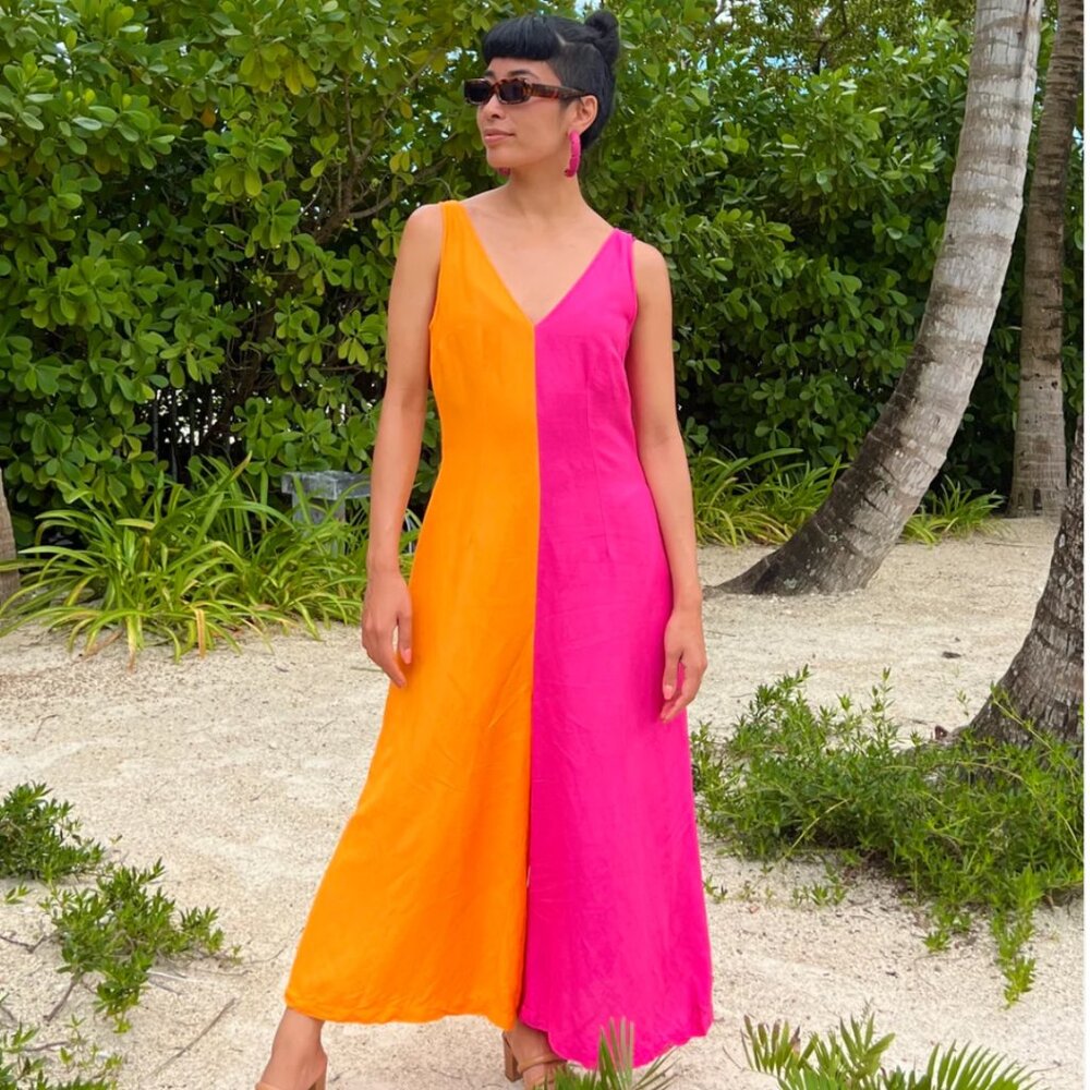Color Block Jumpsuit M by Mixed by Nasrin